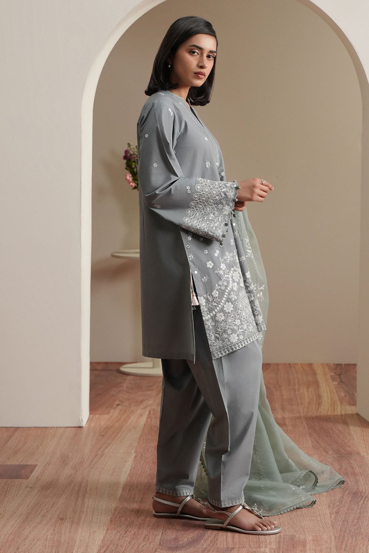 Cross Stitch | Mahiri Embroidered Collection 26 |AQUA REVERIE
