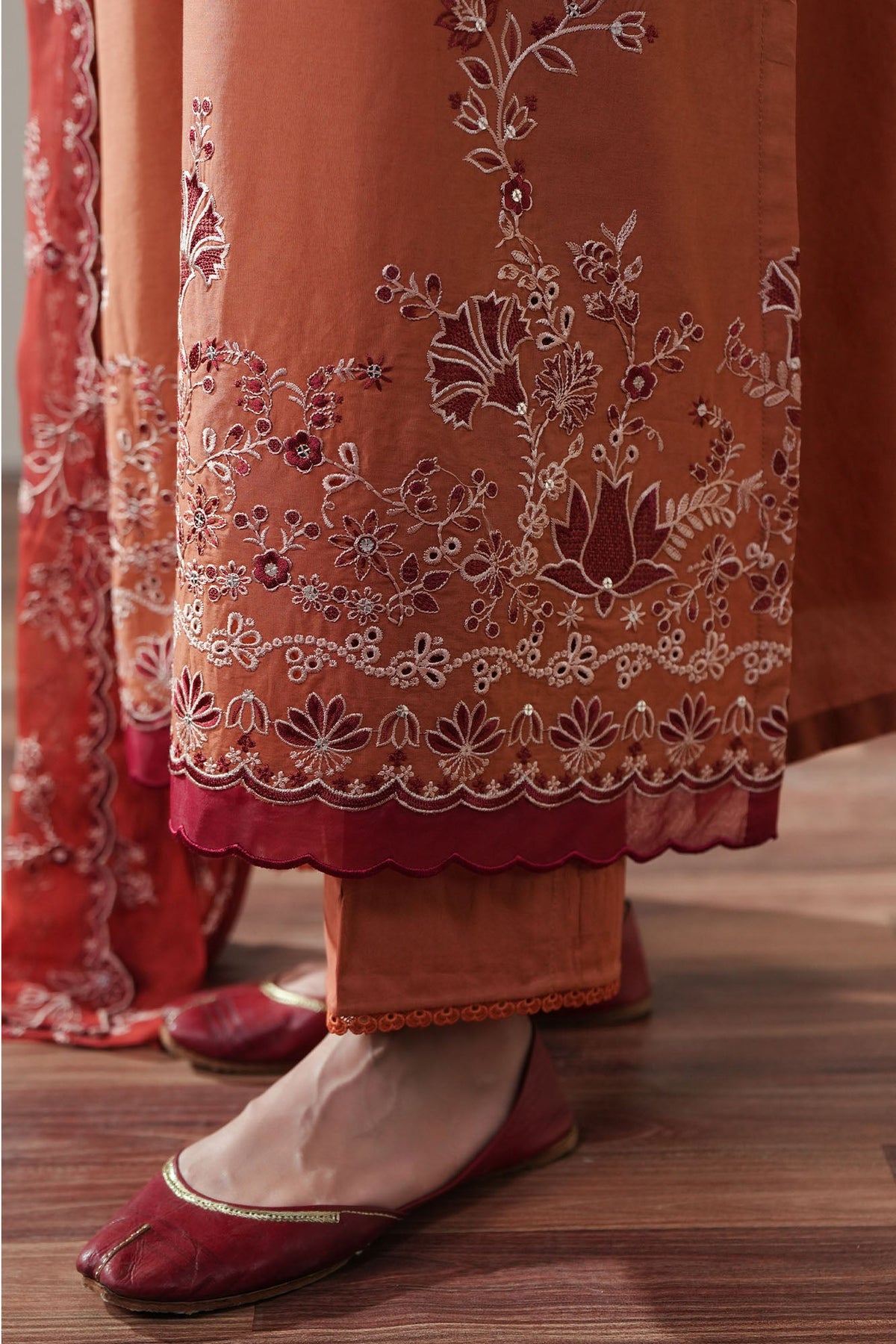 Cross Stitch | Mahiri Embroidered Collection 26 |SCARLET EMBER