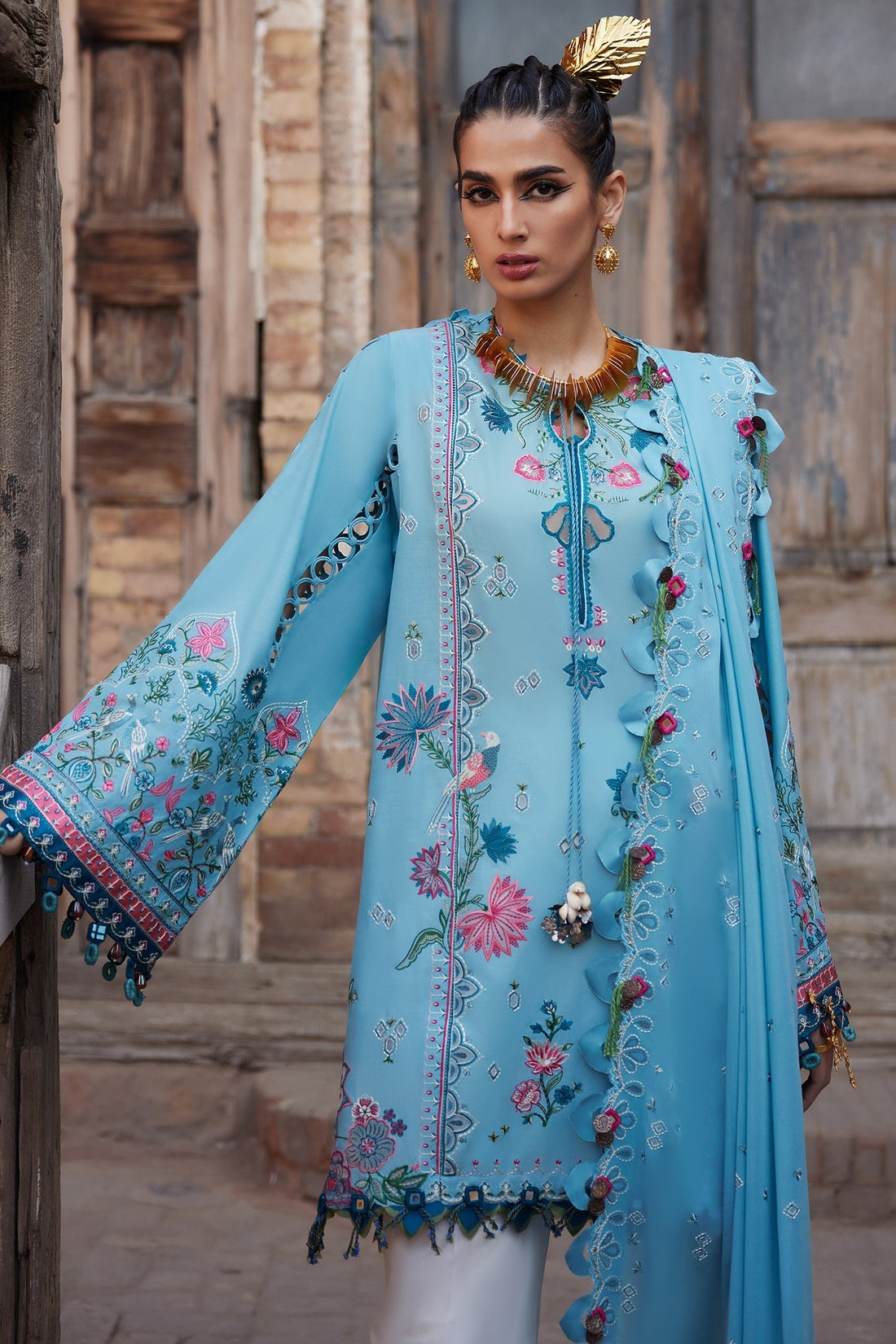Elan | Luxury Lawn 25 | ISLA BLEU (EL25-11 A) -  Elan Ladies Clothes - Original Designer Dress - House of Maryam