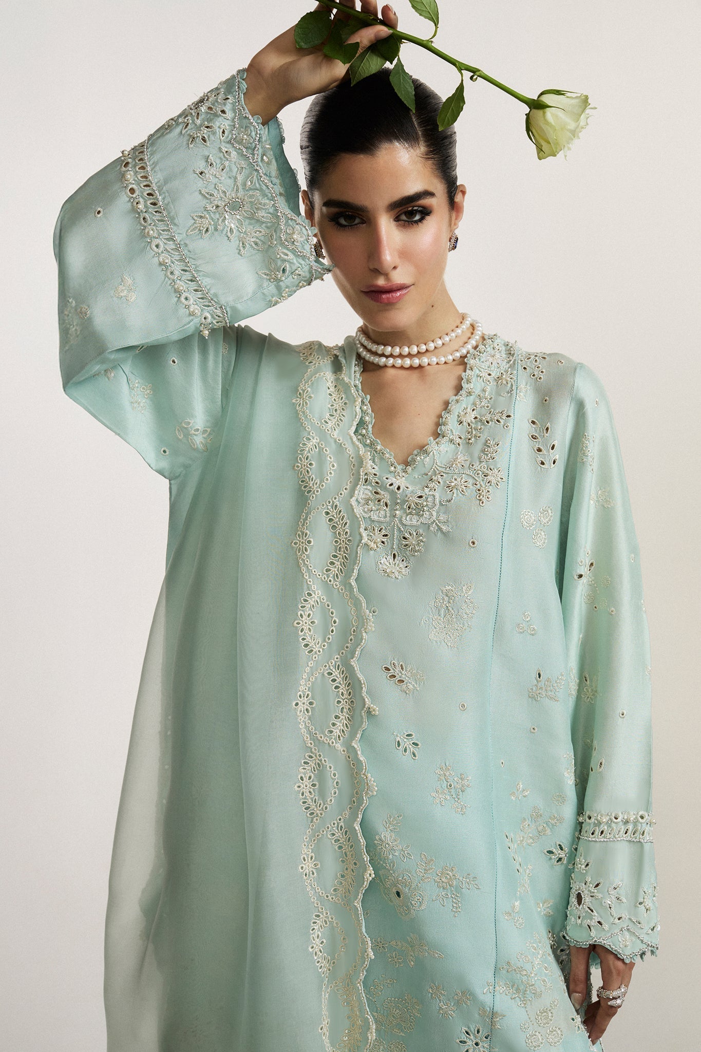Elan I Vital Ornee I BLEU SÉRÉNITÉ (EV-21359) -  Elan Ladies Clothes - Original Designer Dress - House of Maryam