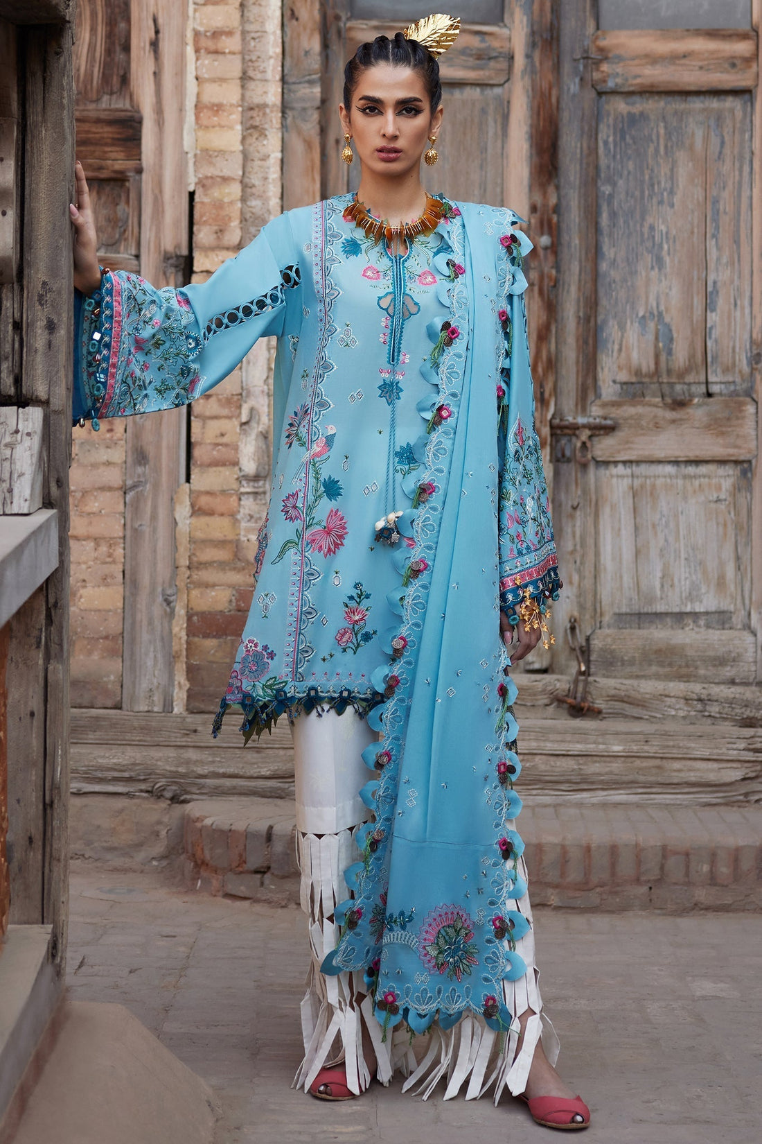 Elan | Luxury Lawn 25 | ISLA BLEU (EL25-11 A) -  Elan Ladies Clothes - Original Designer Dress - House of Maryam