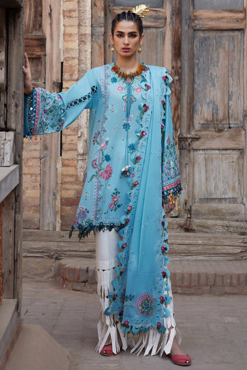 Elan | Luxury Lawn 25 | ISLA BLEU (EL25-11 A) -  Elan Ladies Clothes - Original Designer Dress - House of Maryam