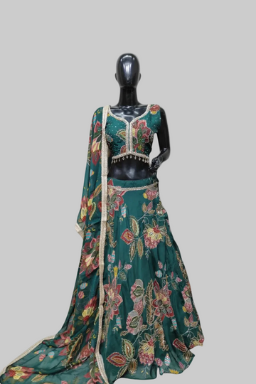Beautiful patchwork with sequins work lehenga