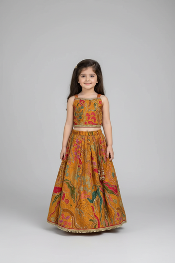 Floral kids wear lehenga