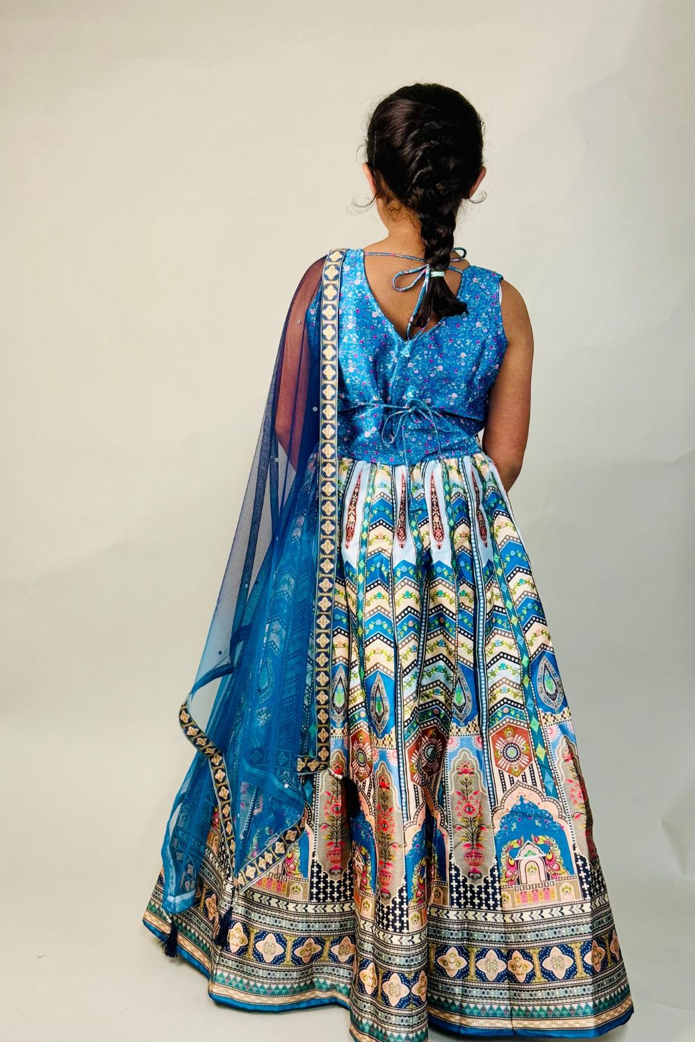 Blue Printed Lehenga