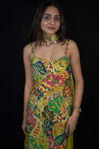 Lemon yellow floral printed sharara suit