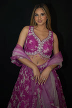 Pink Floral Lehenga set