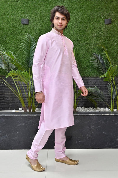 Pink Golden Embroidery kurta pajama