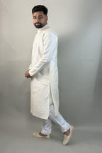Cream Chikankari Kurta Set