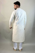 Cream Chikankari Kurta Set