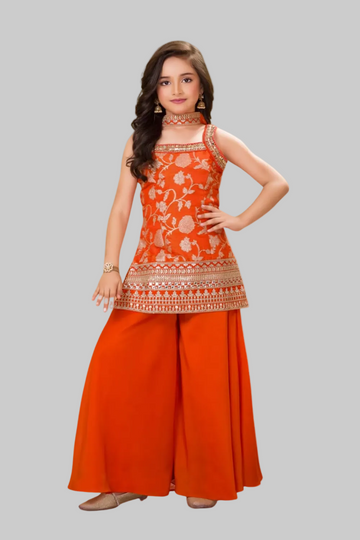 Classy and elegant red plazo