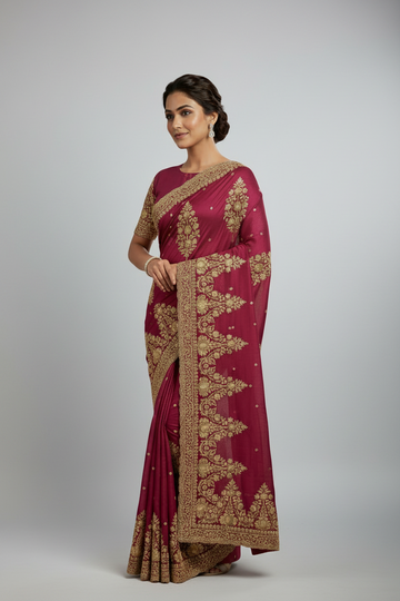 Mesmersing pink saree