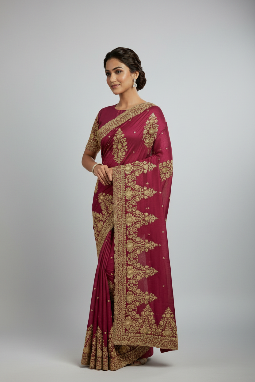Mesmersing pink saree