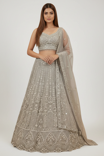 Mesmerising Moti work with handwork Sequins