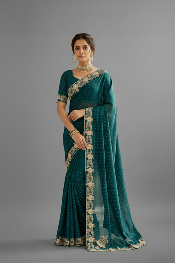 Exquisite teal saree