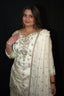 Cream Pure Crepe Sharara Suit With Chinon Dupatta