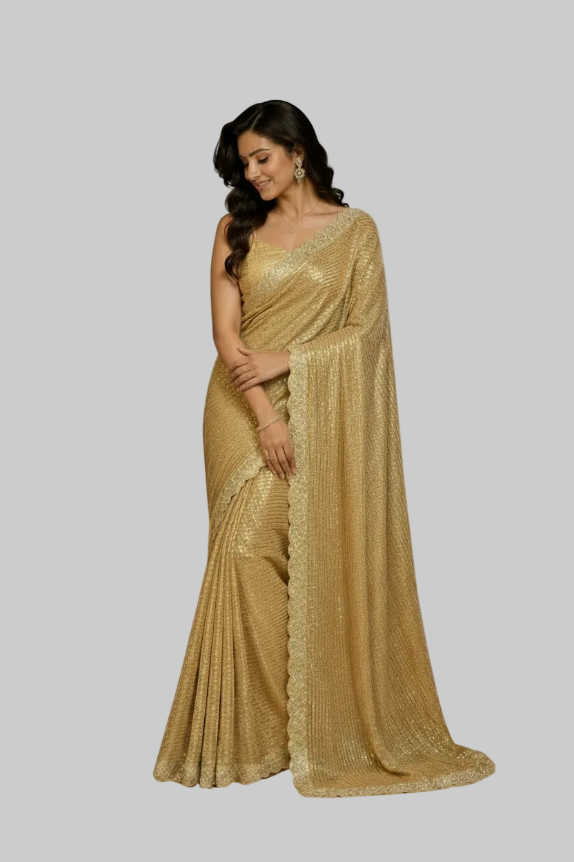 Golden sequins saree