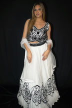 Black And White Digital Print With Stylish Blouse