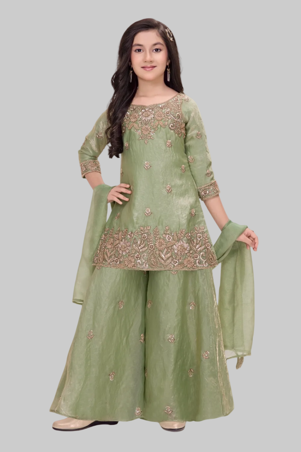 Mesmerising Green sharara suit