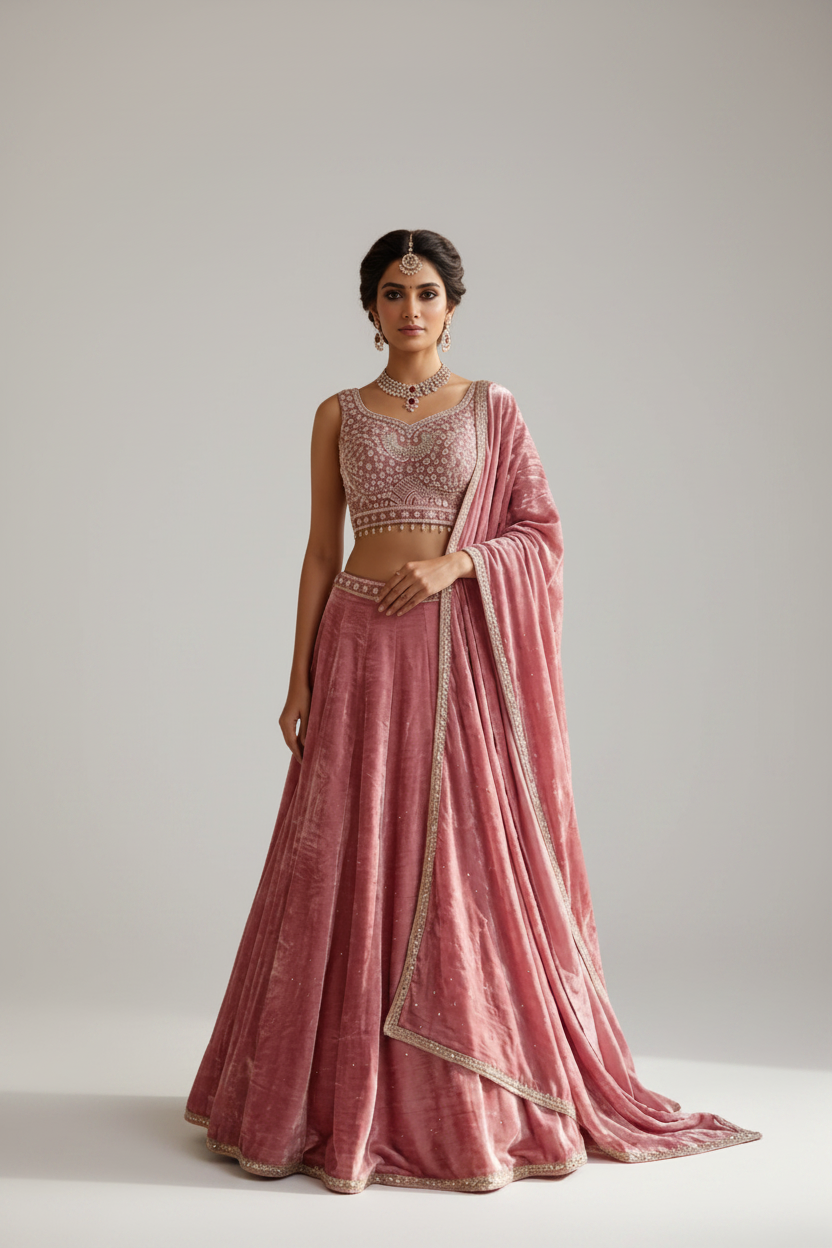 Classy blue lehenga with soft dupatta