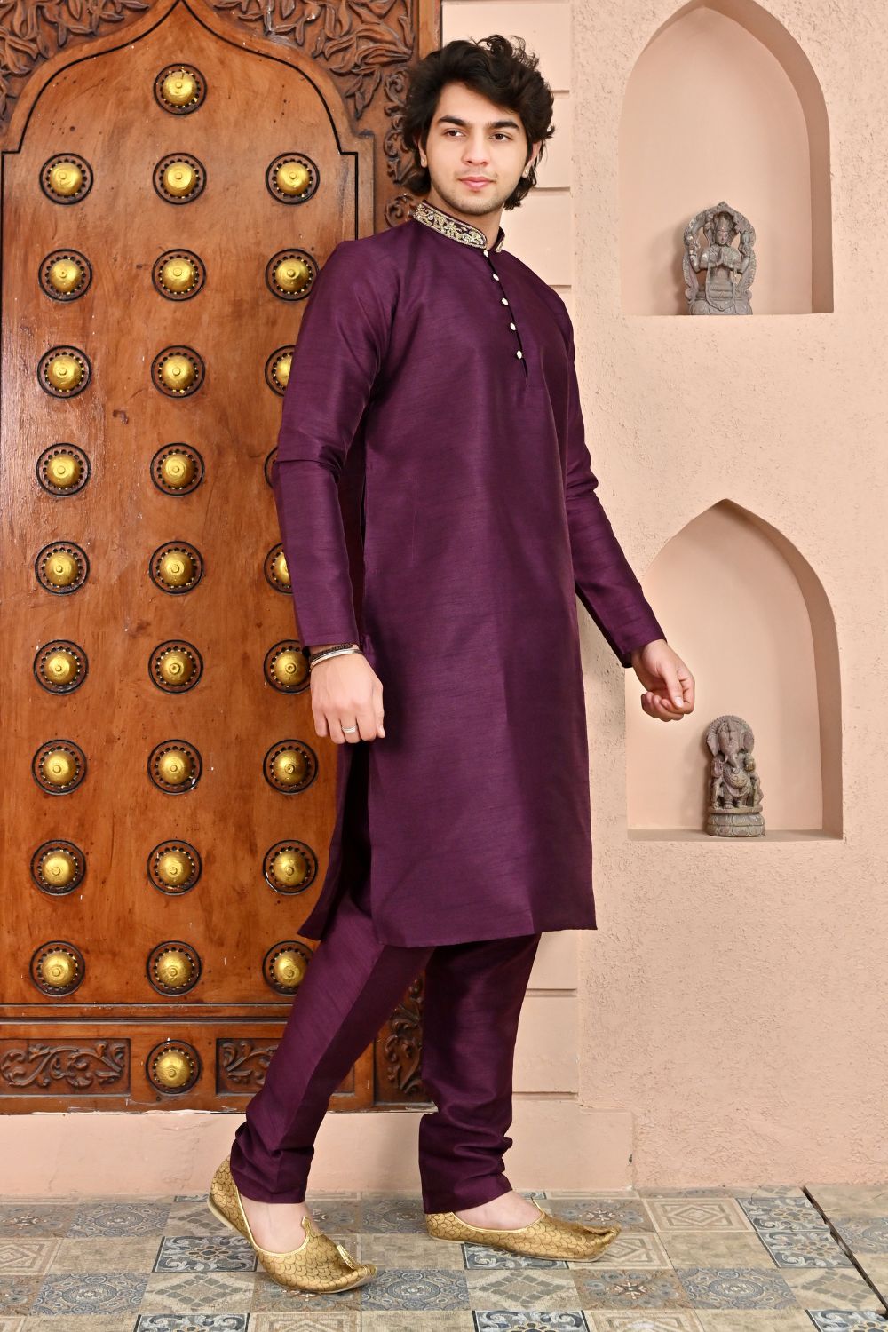 Plum Kurta pajama Main image