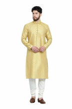 Yellow Brocade kurta pajama