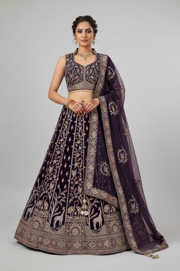 Classy black lehenga with Sequins and resham work