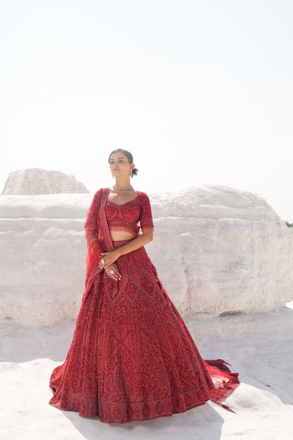 Red On Red Bridal Lehenga Main image