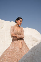 Bridal Cropped Skirt and Jacket in Peach