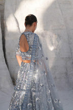 Grey Lehenga With Heavy Hand Embroidery