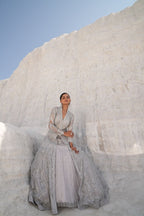 Heavy Embroidered Off white Gown