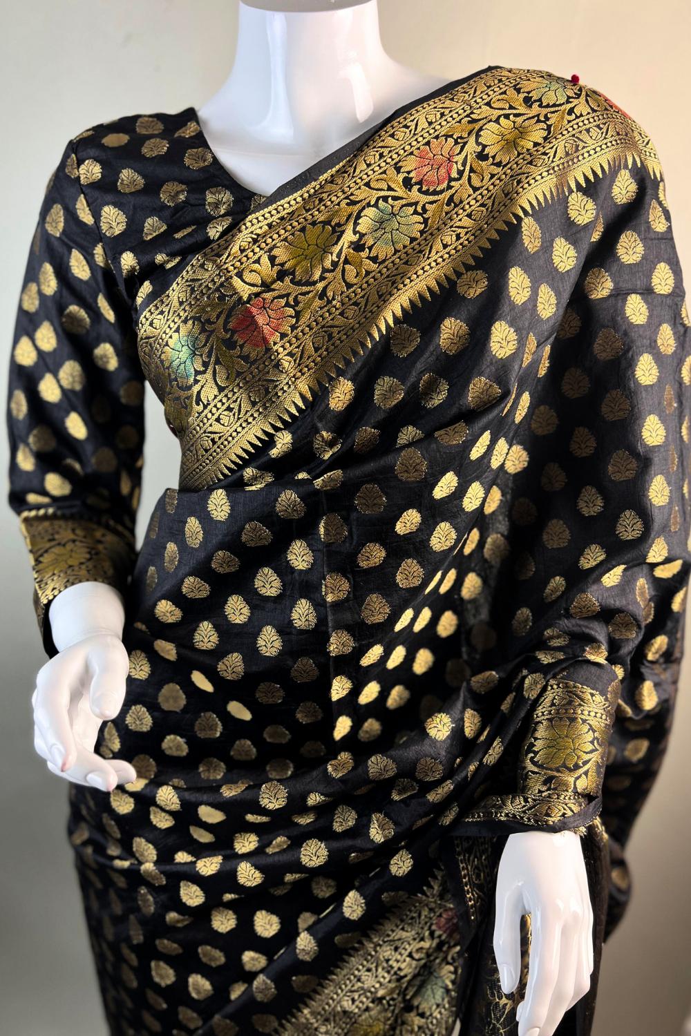 Black Banarasi Saree Main image