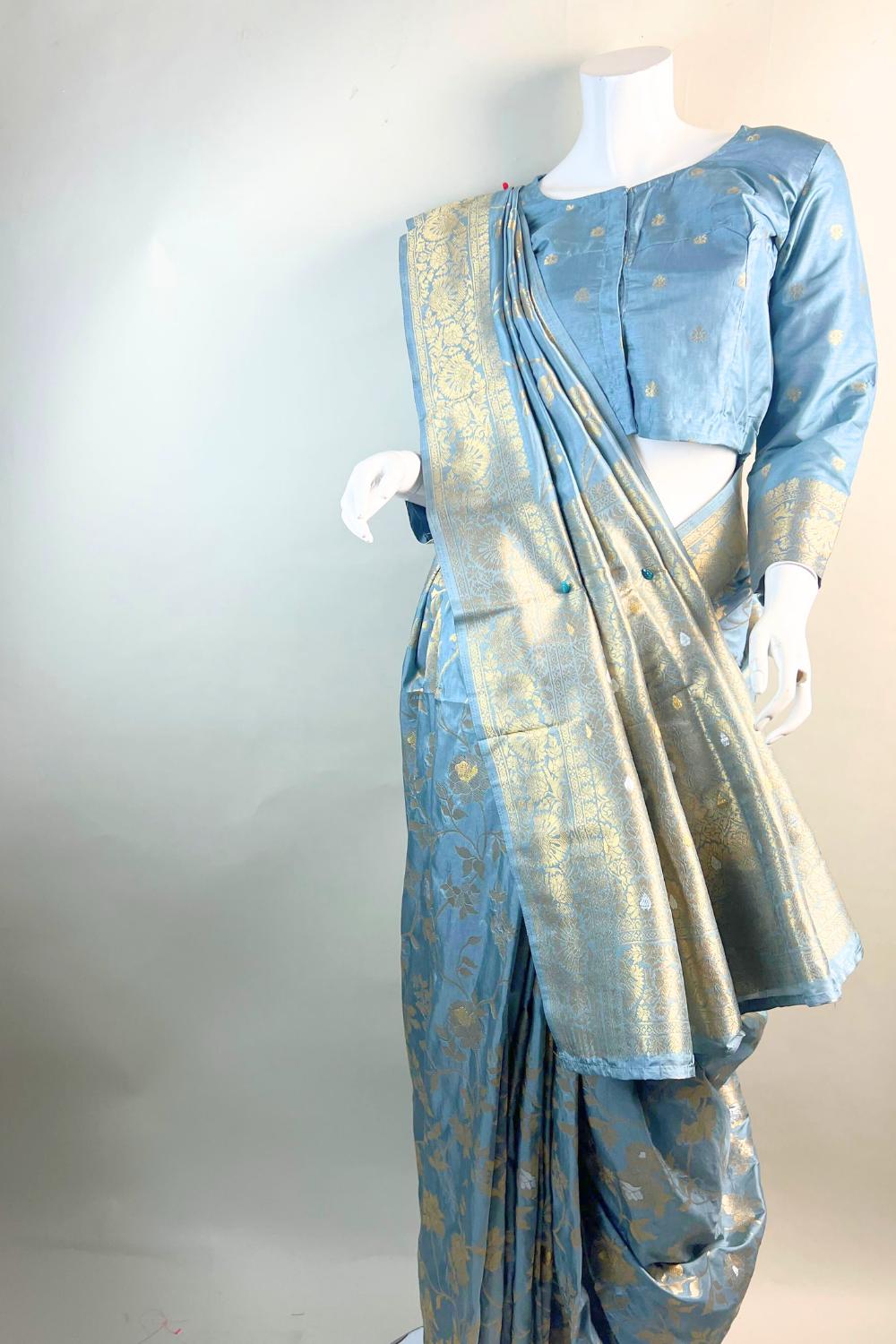 Light Blue Banarasi saree