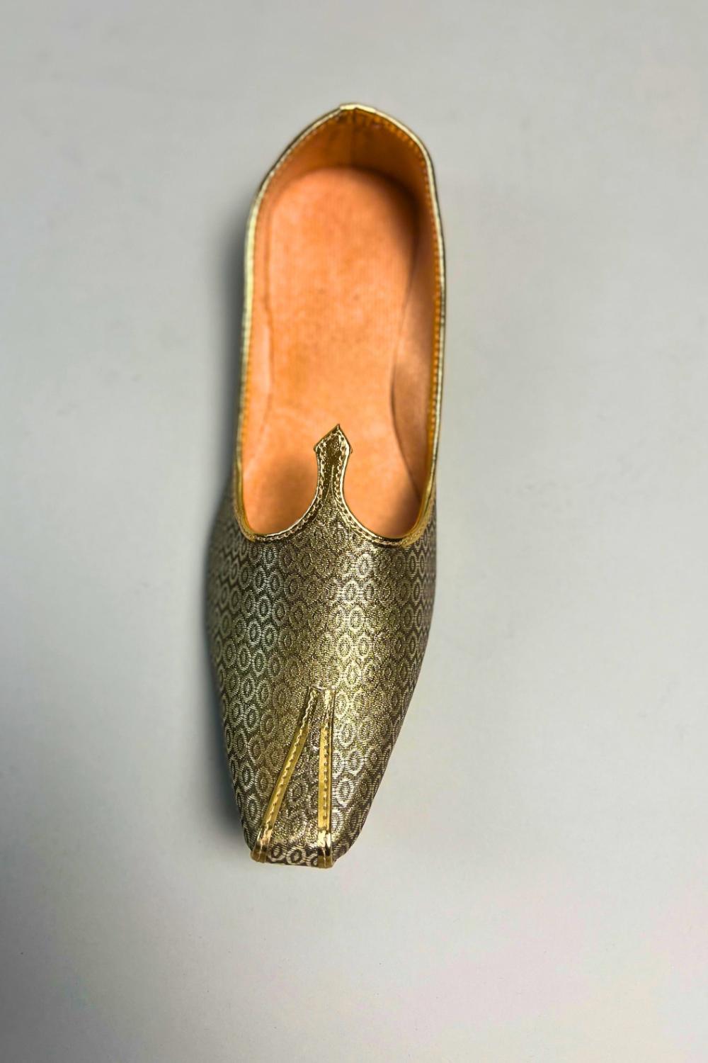 Gold Printed Traditional-wear shoes