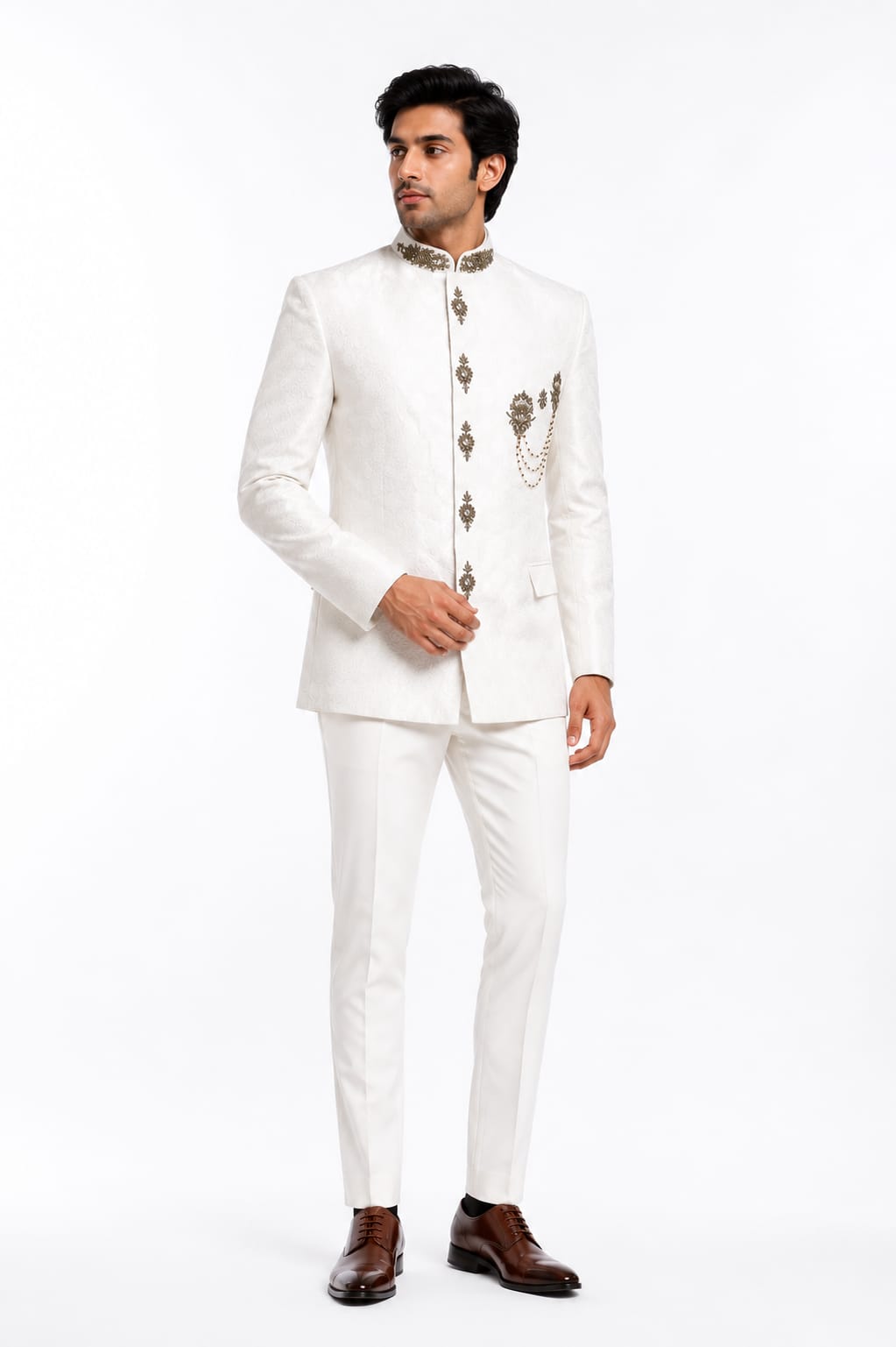 Royal Ivory White Designer Groom Jacket