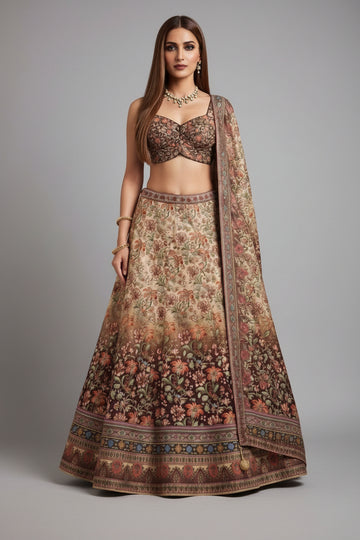 Floral elegance meets timeless tradition in this exquisite lehenga.