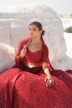 Red On Red Bridal Lehenga