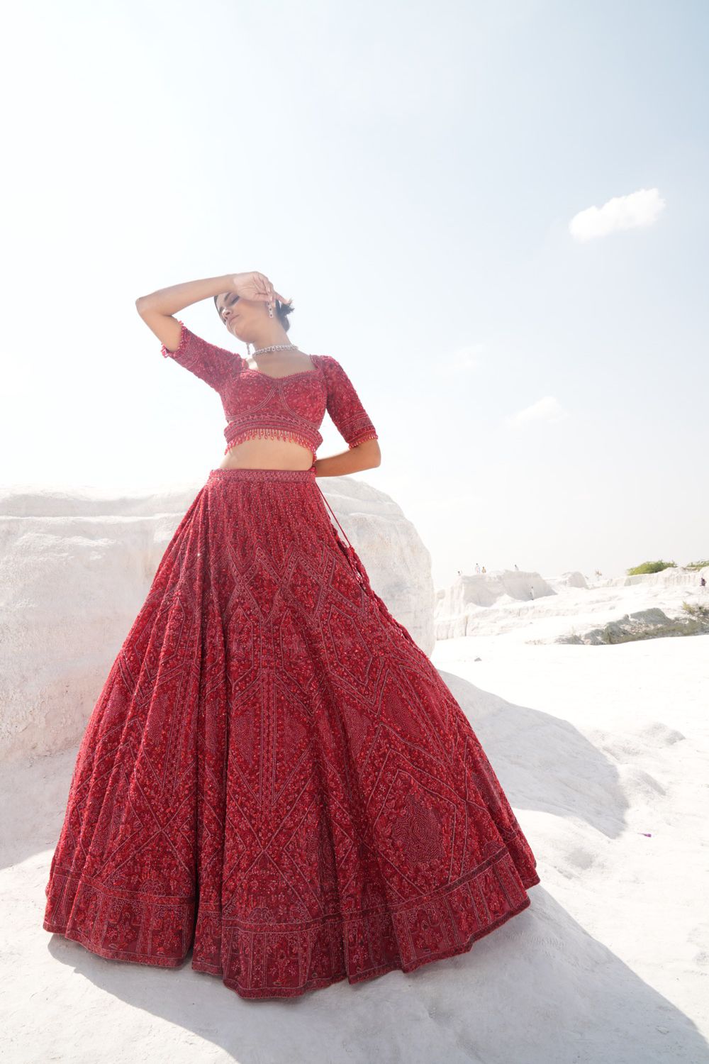 Red On Red Bridal Lehenga