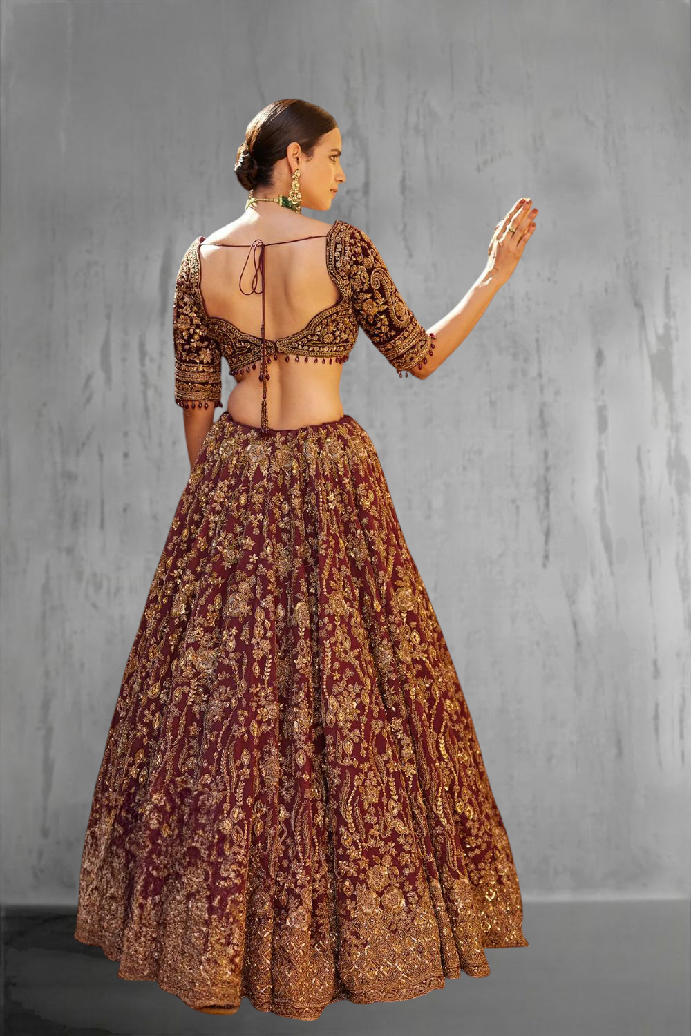 Regal Red bridal hand Zardosi embroidered lehenga choli