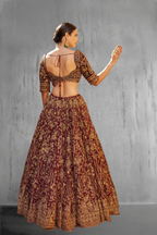 Regal Red bridal hand Zardosi embroidered lehenga choli
