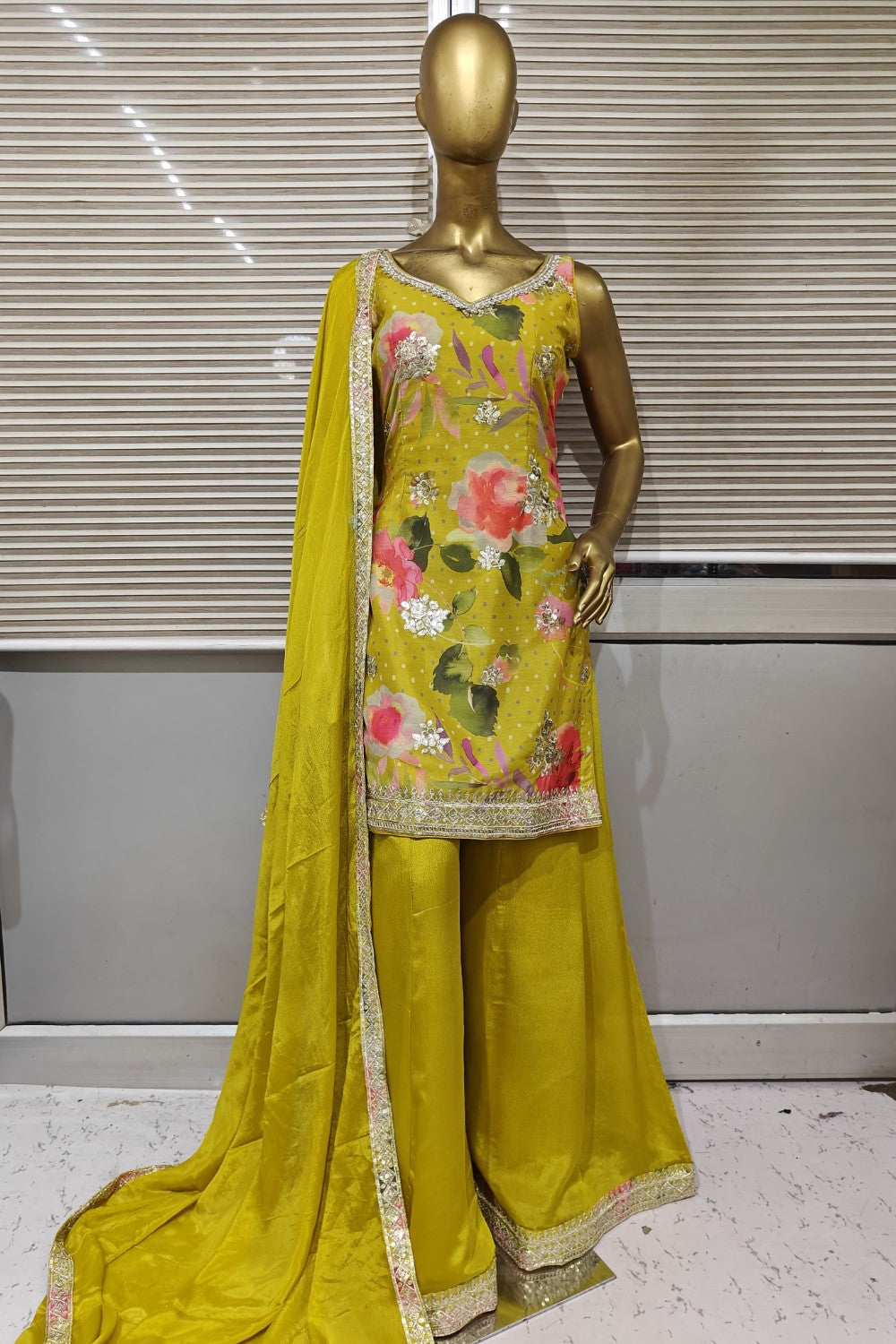 Beautiful Printed sharara set with soft net dupatta
