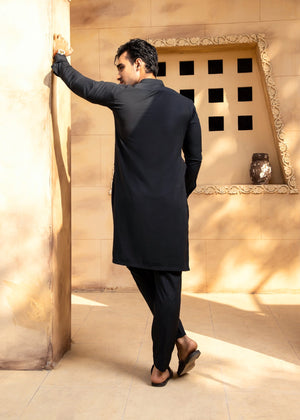 Shahjahan Boski Black Kurta Trouser