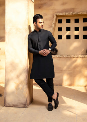 Shahjahan Boski Black Kurta Trouser