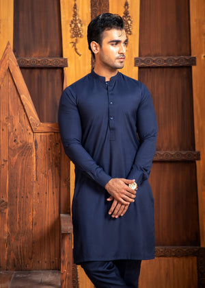 Shahjahan Boski Navy Blue Kurta Trouser
