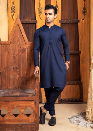 Shahjahan Boski Navy Blue Kurta Trouser