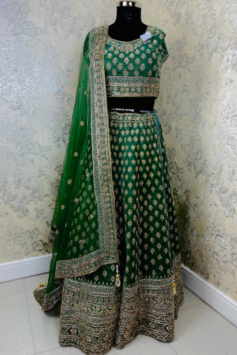 Green Silk Embroidery Zari  Lehenga Set