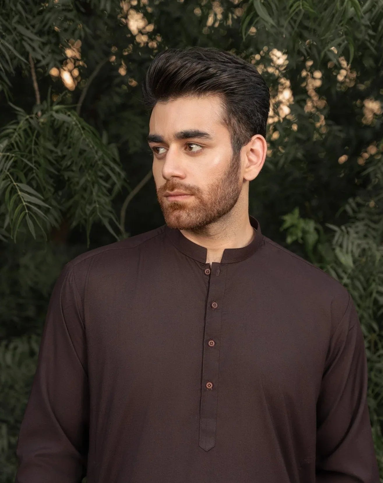 Dark Brown Kurta Trouser/Shalwar - Men