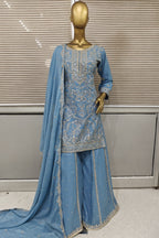 Diyas exclusive sharara with all hand work in silk