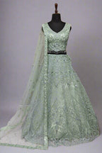 Classy off white pearl and sequins embellished blouse work