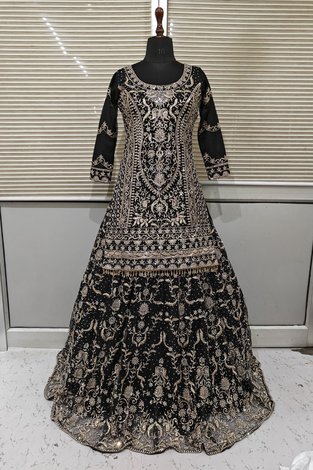 Classy Lehenga in  Resham and sequins with long top